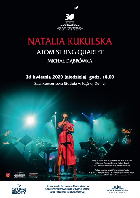 Natalia Kukulska, Atom String Quartet i Michał Dąbrówka - plakat